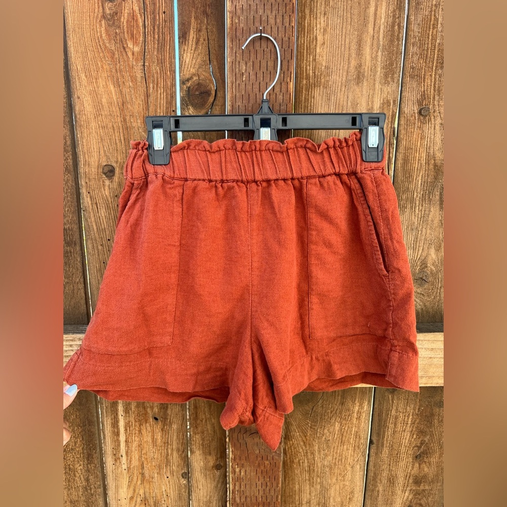 Abercrombie & Fitch High Waist Linen Shorts